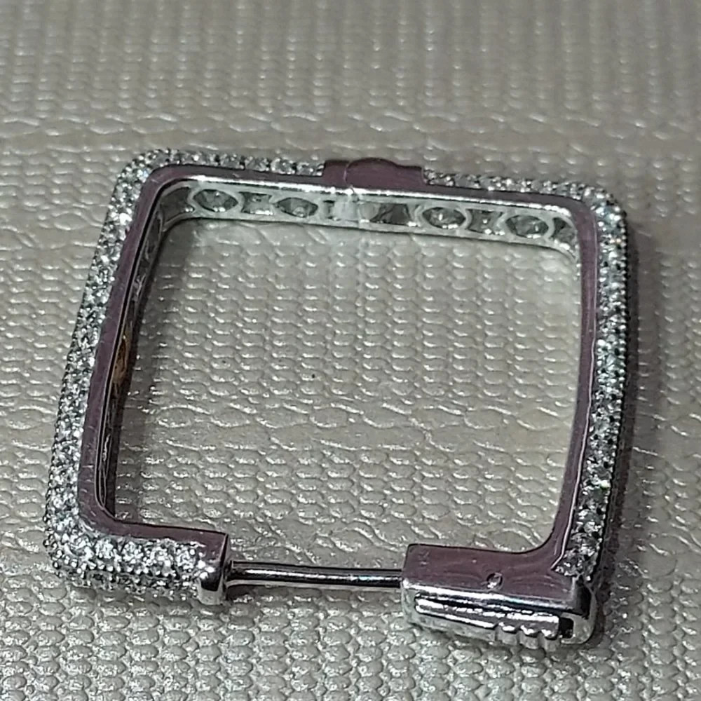 Suzy Levian Sterling Silver Square hoop CZ Earring Single earring replacement