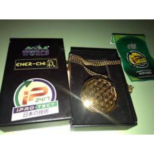 Ener-Chi Gold Pendant With I-Protect 24/7 For Health And Wellness