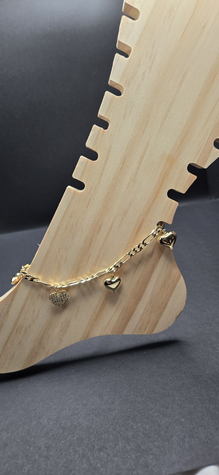 14k Gold Filled Heart Anklet 10 Inches Long