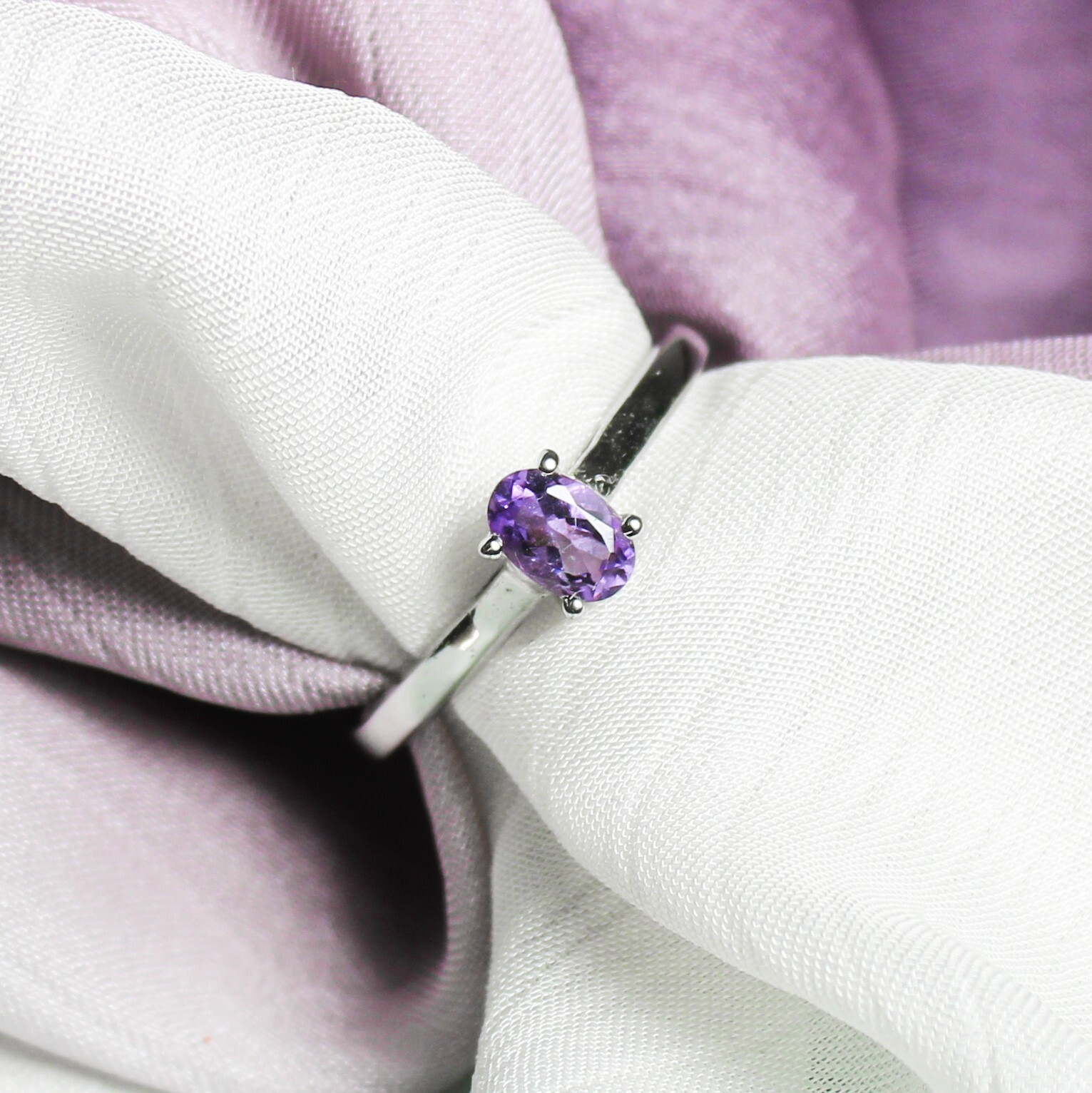 Natural Purple Amethyst Vintage Ring With 925 Sterling Silver ALL SIZE AVAILABLE