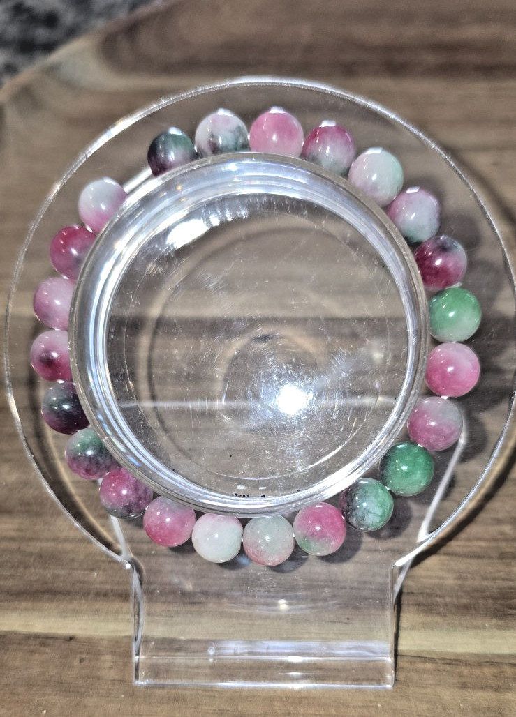 Genuine Crystal Stretch Bracelet Set of 3 8mm Round Natural Stone Healing Bead