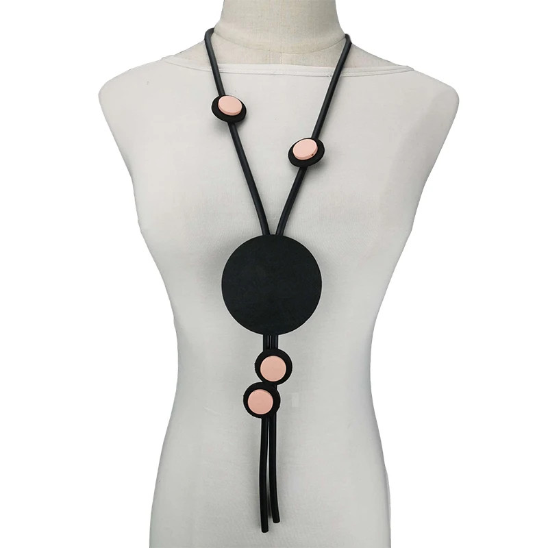 UKEBAY Nuevos collares largos para mujer Joyería de cuentas de madera Collar de