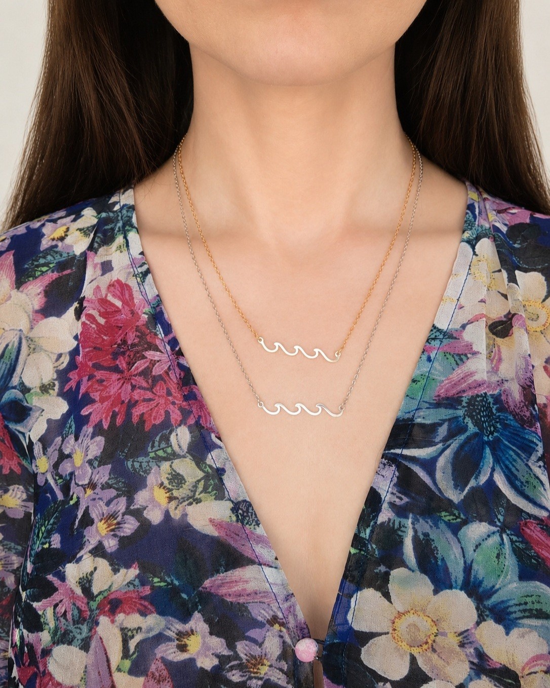Wave Necklace for Women 18k Gold Plated Ocean Jewelry Dainty Minimalist Gift