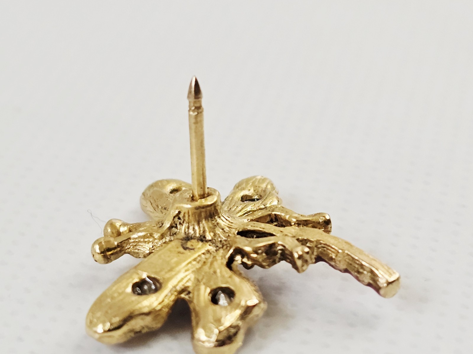 Jay Strongwater Small Dragonfly Pin Swarovski Crystals Enamel Gold Toned Metal