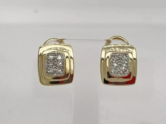 14k Yellow Gold Plated Cushion Shaped 1.79Ct Real Moissanite Omega Back Earrings