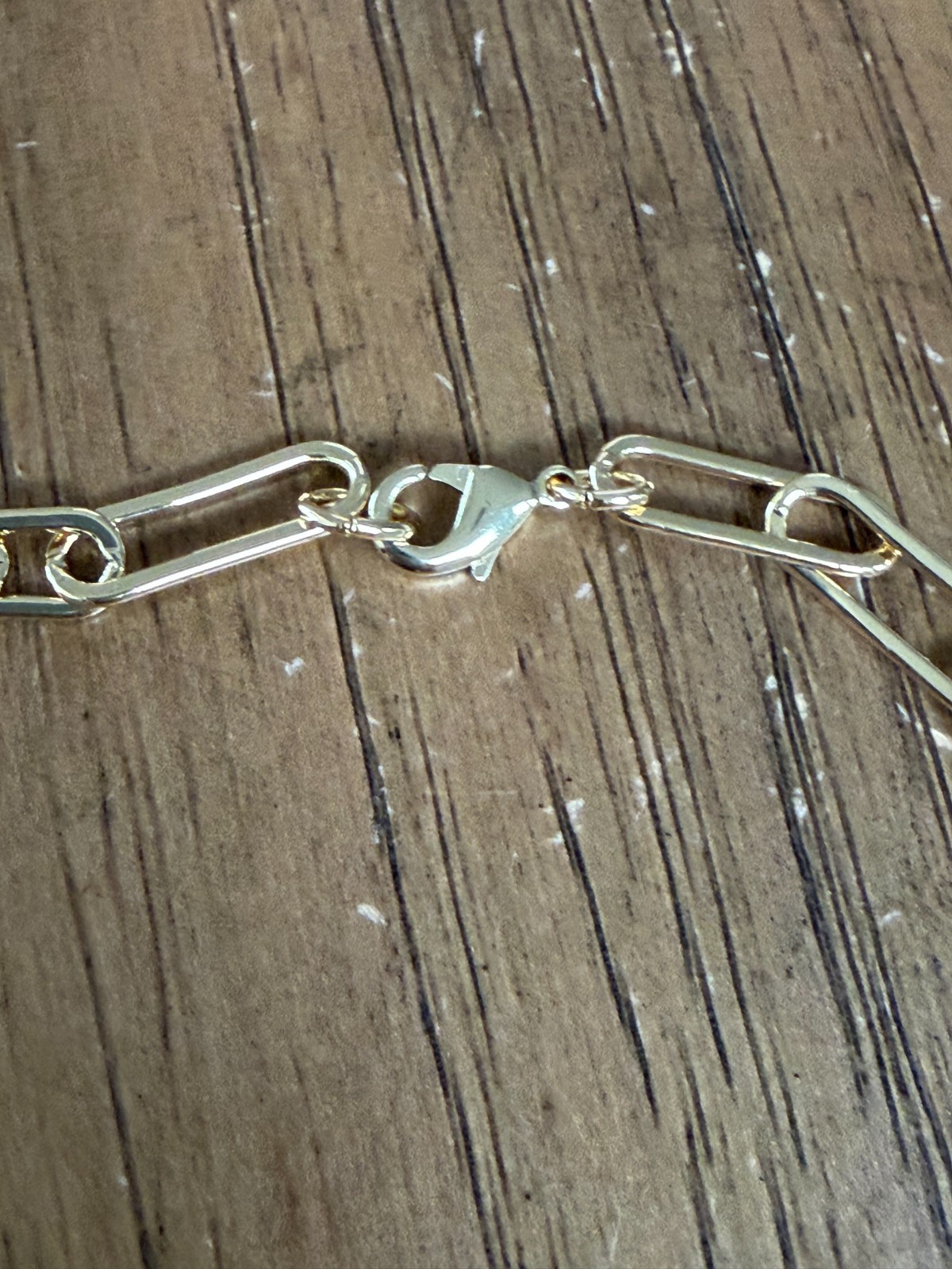 HSN Colleen Lopez CZ Gold Plated Brass Paper Clip Necklace NWOT
