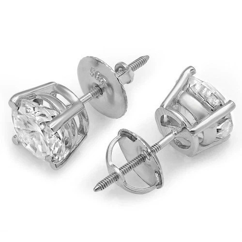 2.00 Ct Round Cut Simulated Diamond Pair Women Stud 925 Sterling Silver Earring