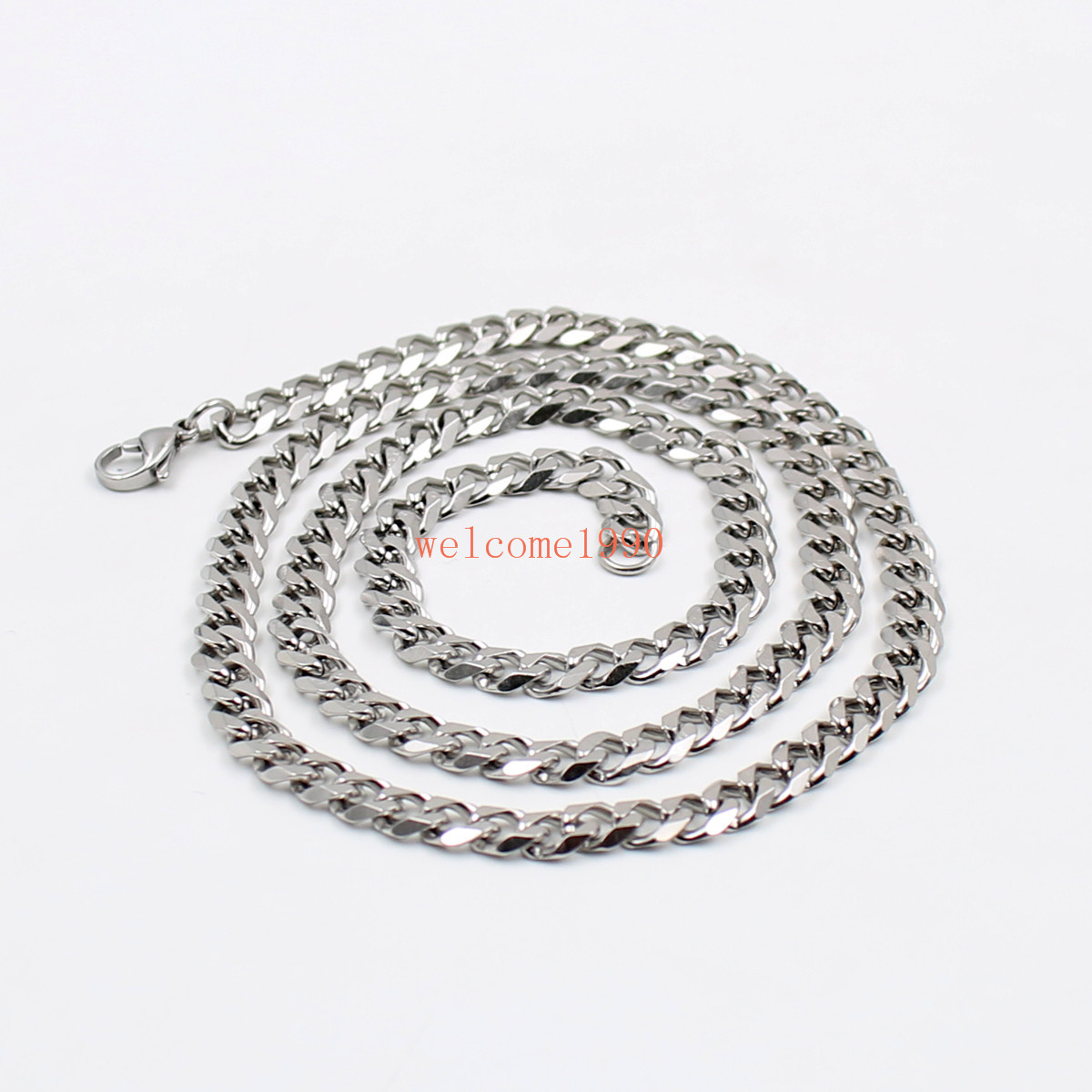Brand New Design 16′-32” 5mm Stainless Steel Curb Link Chain Men Women Necklace
