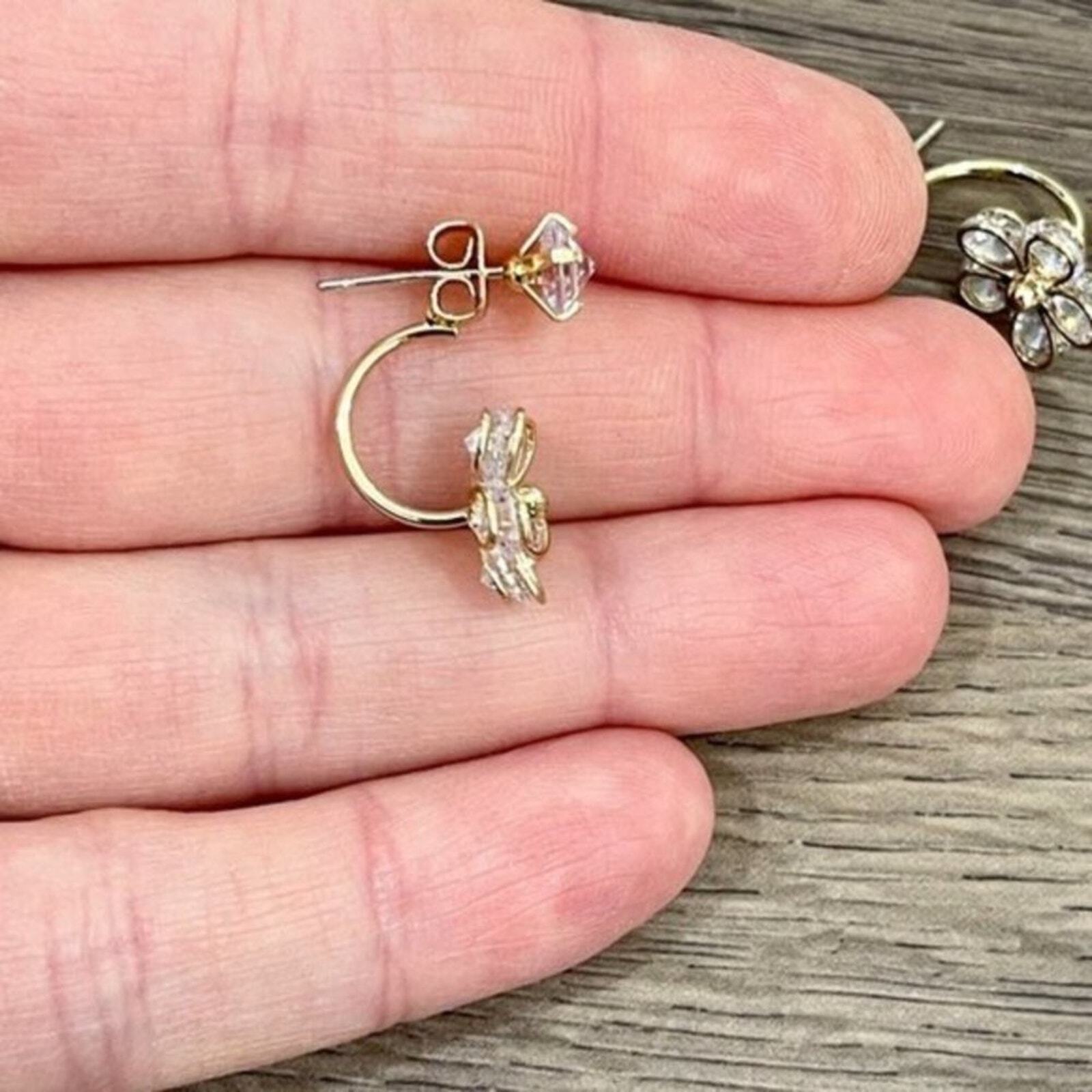 Crystal Flower Drop Earrings