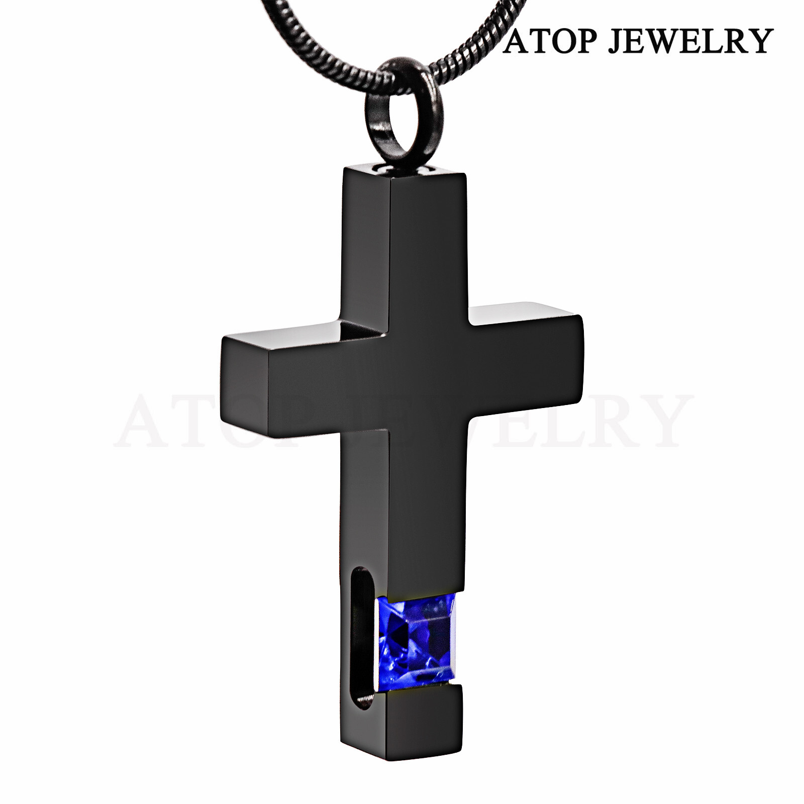 Cross Crystal Urn Necklace For Ashes Cremation Locket Pendant Memorial Jewelry