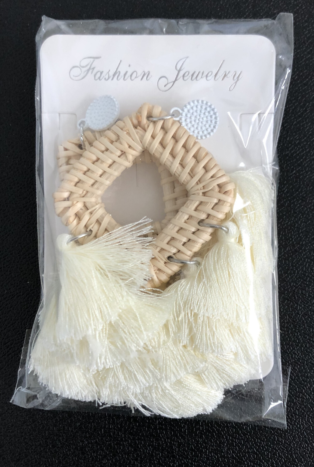 Rattan Tassle Tassel Earring Earrings Pair New