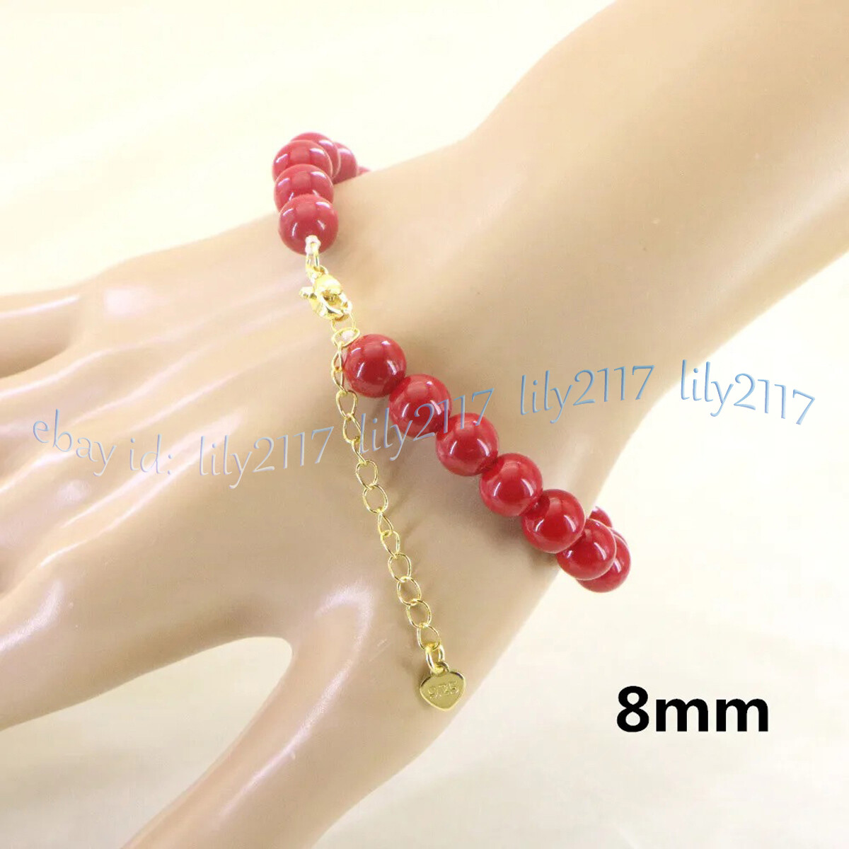 Natural Red Coral Gemstone Round Beads Bracelet 7.5” 4/6/8/10/12/14mm
