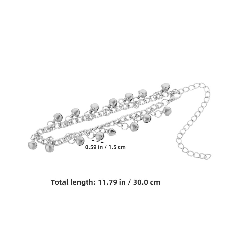 2 Pcs Women Ankle Bracelets Jingle Bell Beach Anklet Chain Woman