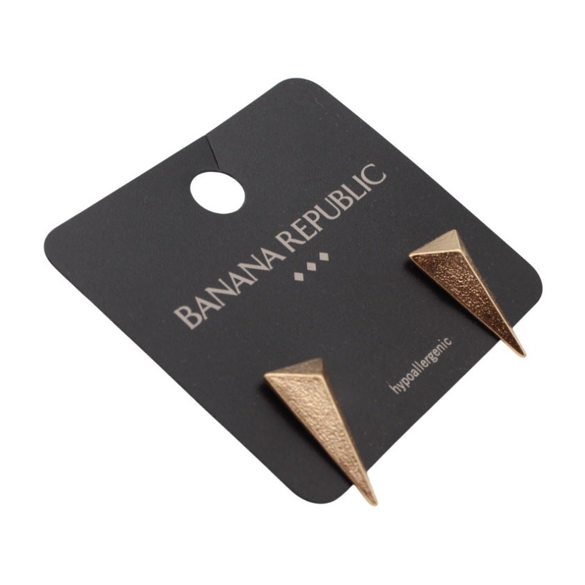 Banana Republic Post Back Elongated Pointed Pyramid Shape Earrings #BRE71