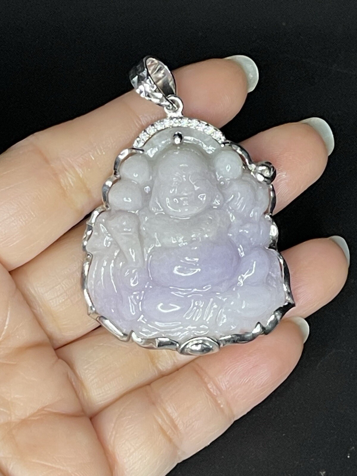 Maitreya Buddha pendant 100% Natural Jade & Natural Color