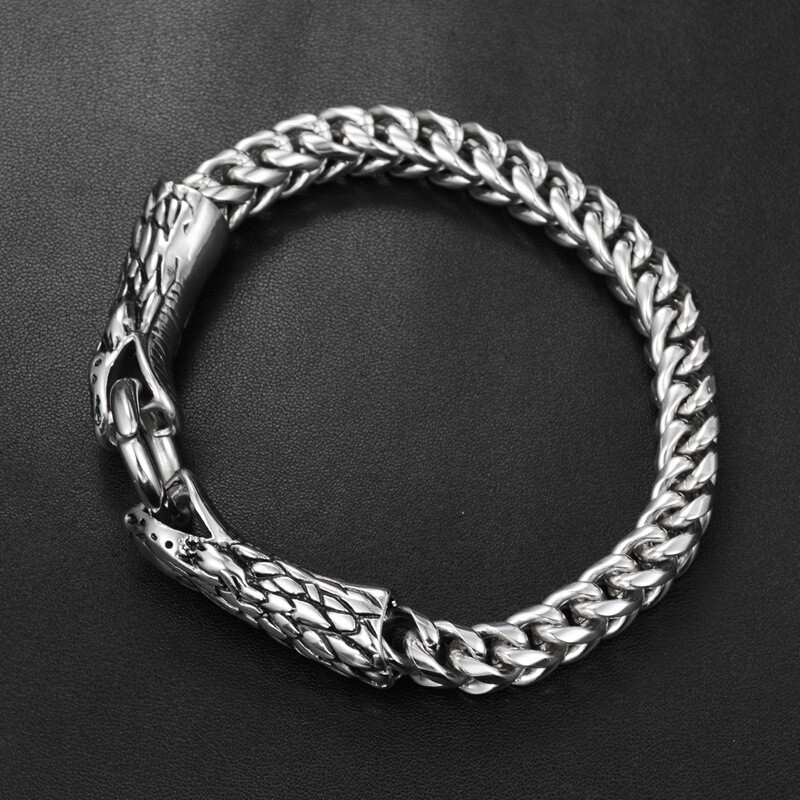 Hiphop Rock Nightclub Fashion Accessories Stainless Steel Snake Head Bracelet
