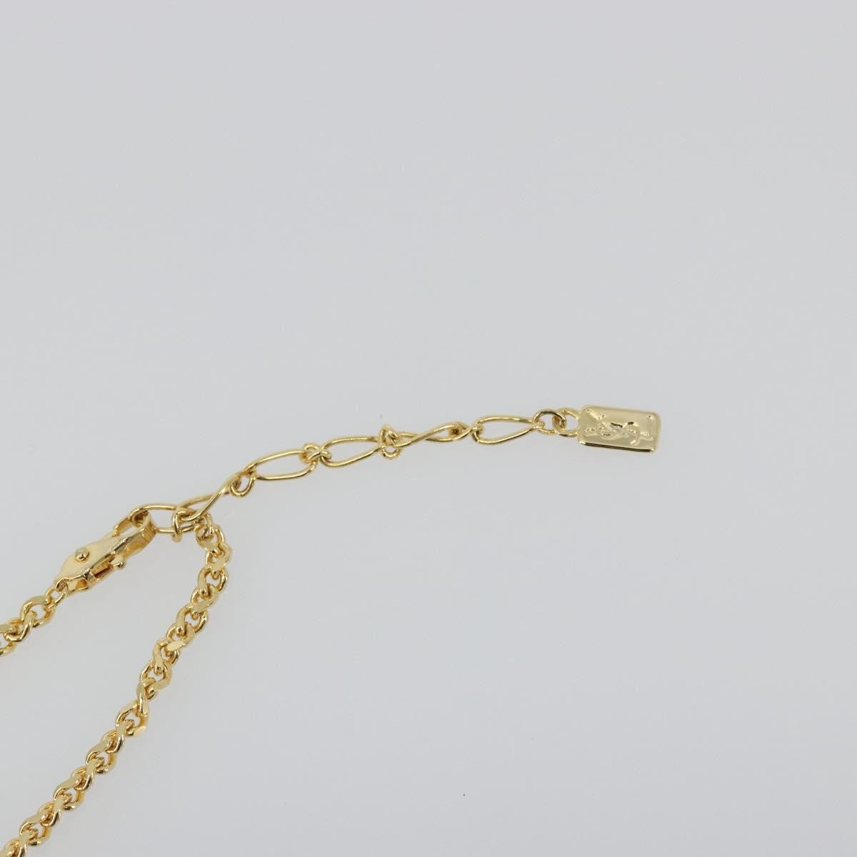 SAINT LAURENT Necklace Metal Gold Tone Auth bs35794