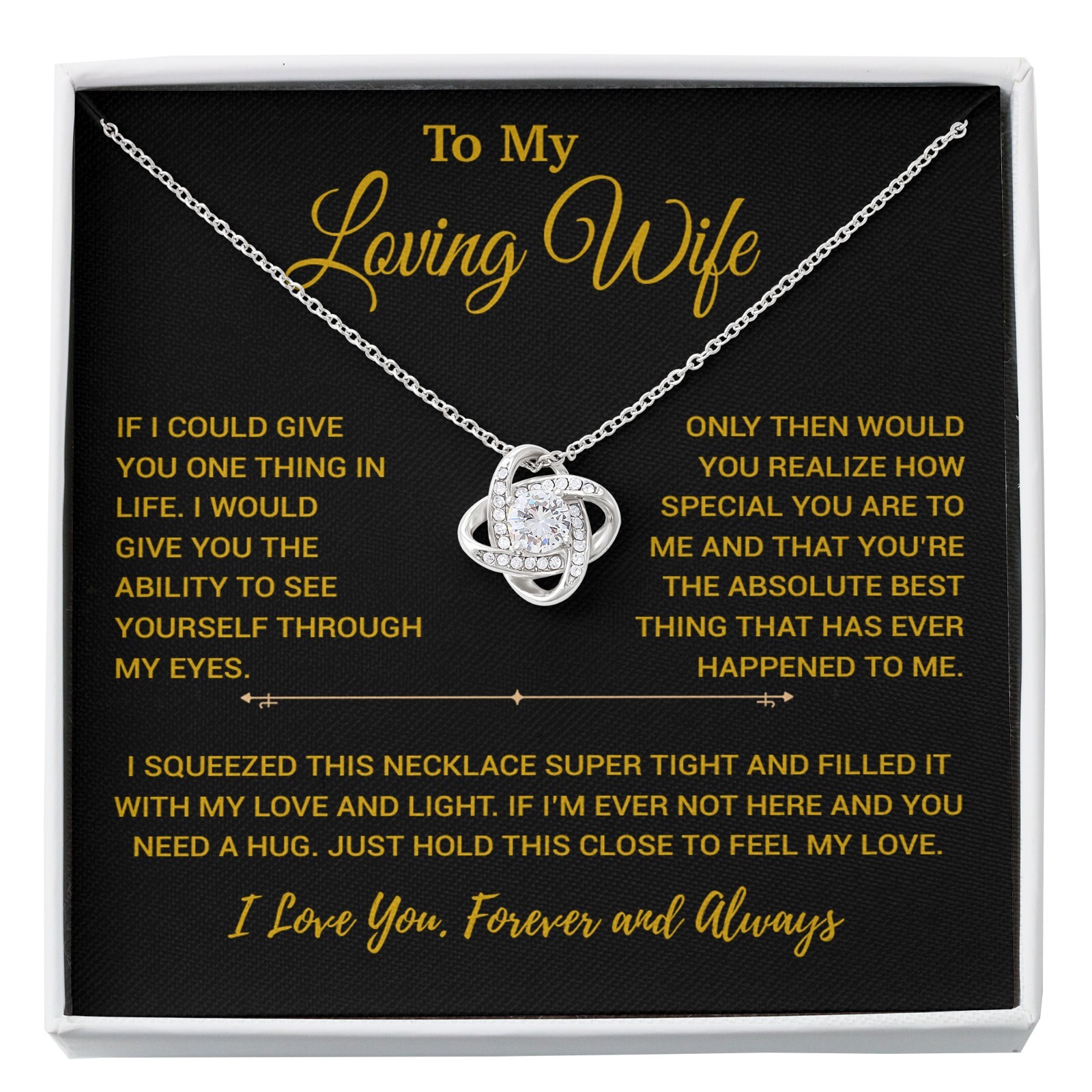 To My Loving Wife Necklace, Vanlentines Gifts For Women, Anniversary Gift
