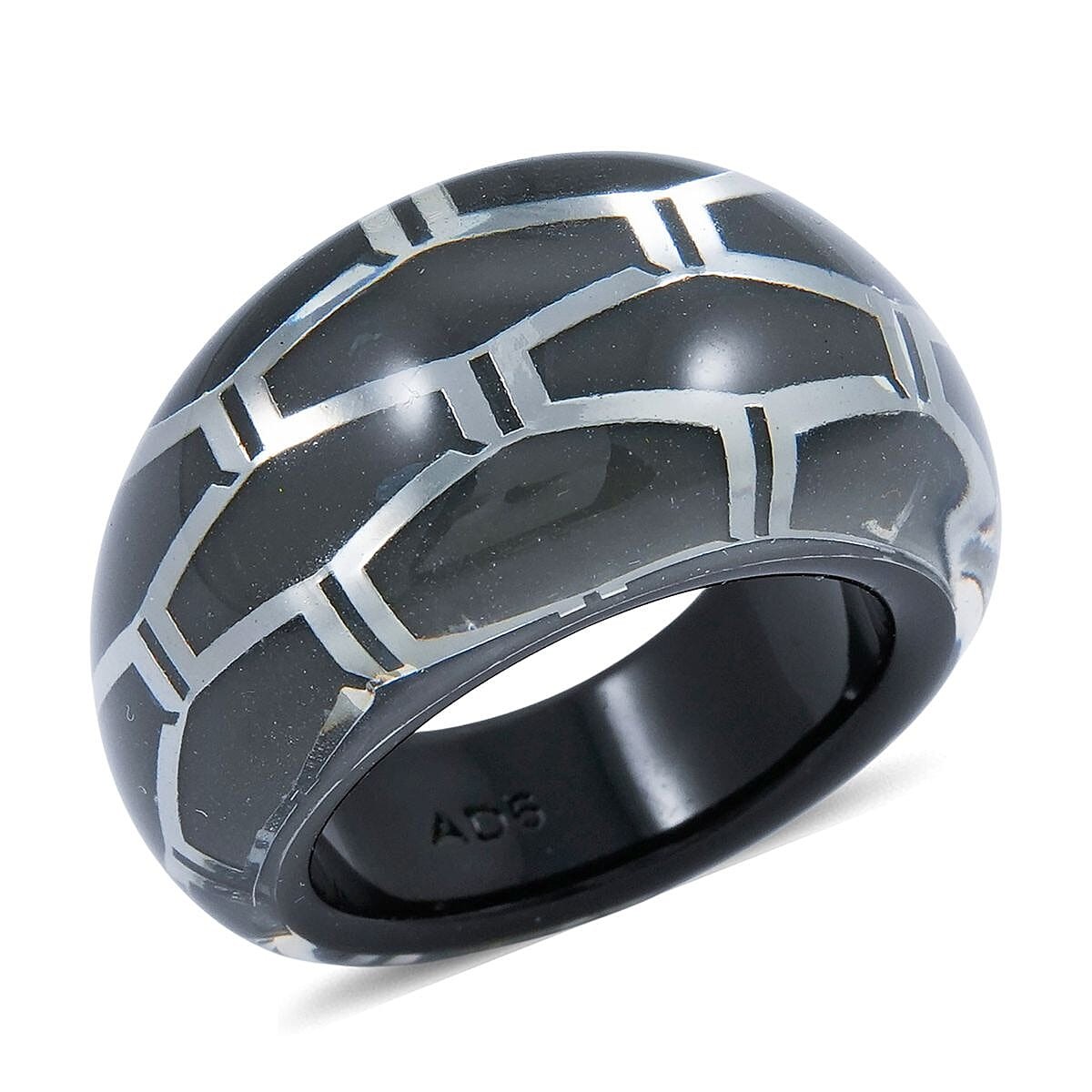 Abstract Ring in Stainless Steel Size 7.0