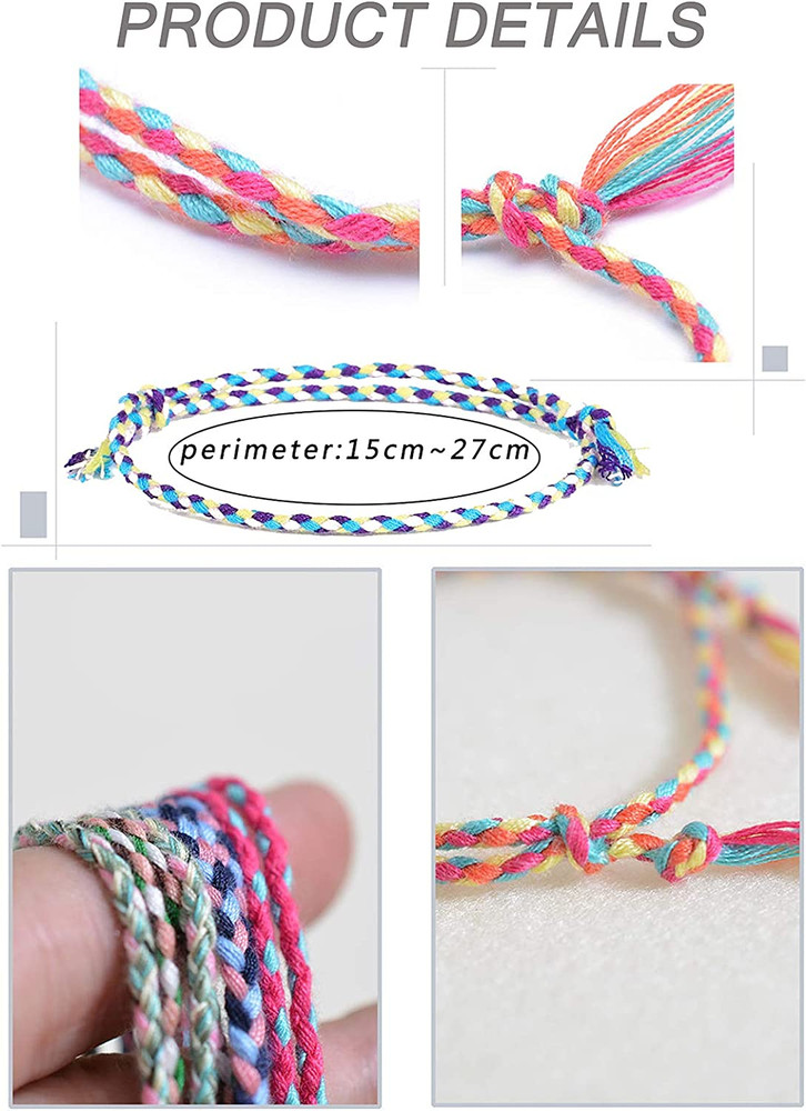 10Pcs Handmade Wrap Friendship Braided Bracelet for Women Colorful Wrist Cord US