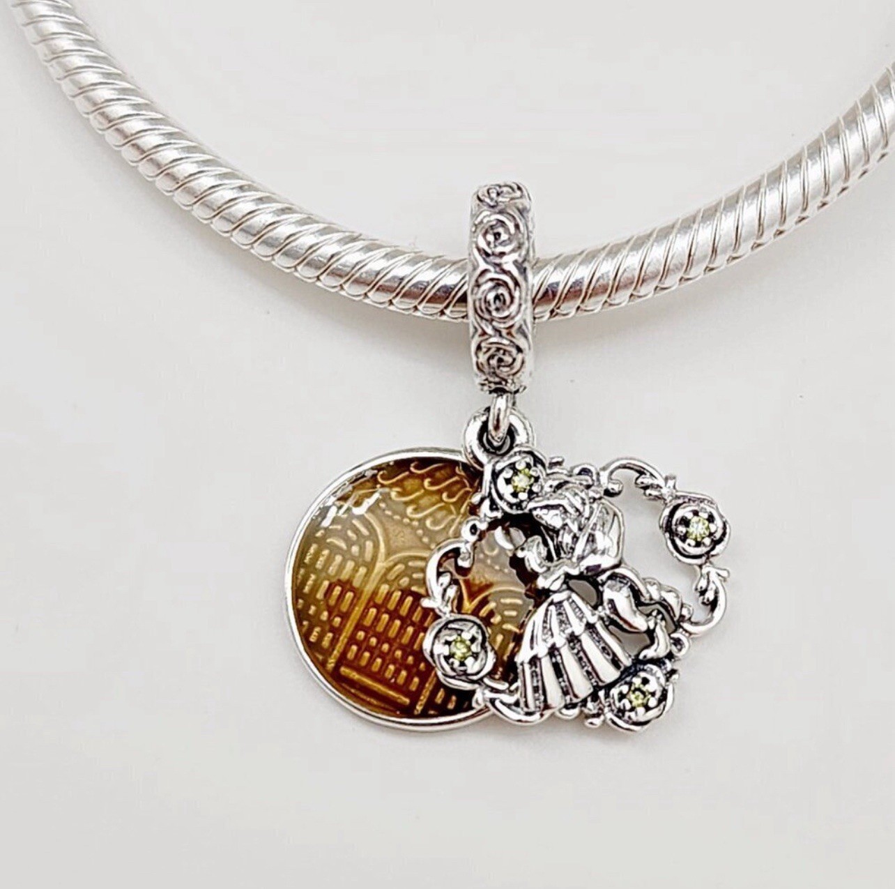 Genuine Pandora Disney Belle Beauty And The Beast Dancing Dangle Charm 799014C01