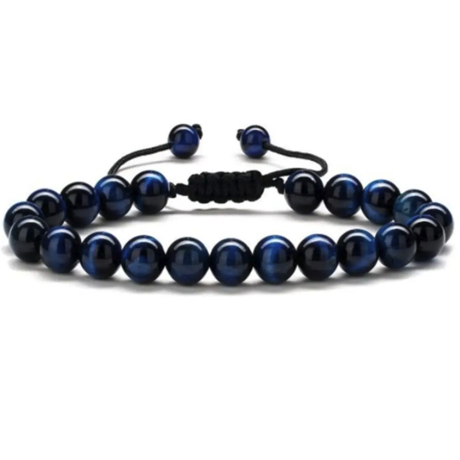 1pc 3 Style 8mm Natural Tiger Eye Lava Rock Handmade Men Bracelet Gift – NEW