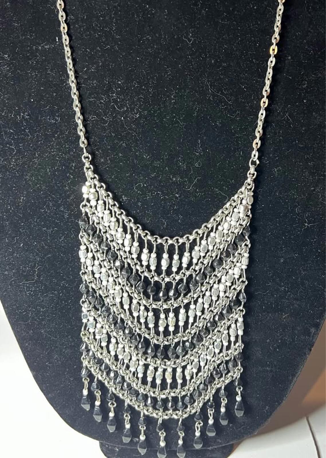 Silver Tone Statement Necklace in Perfect Condition
