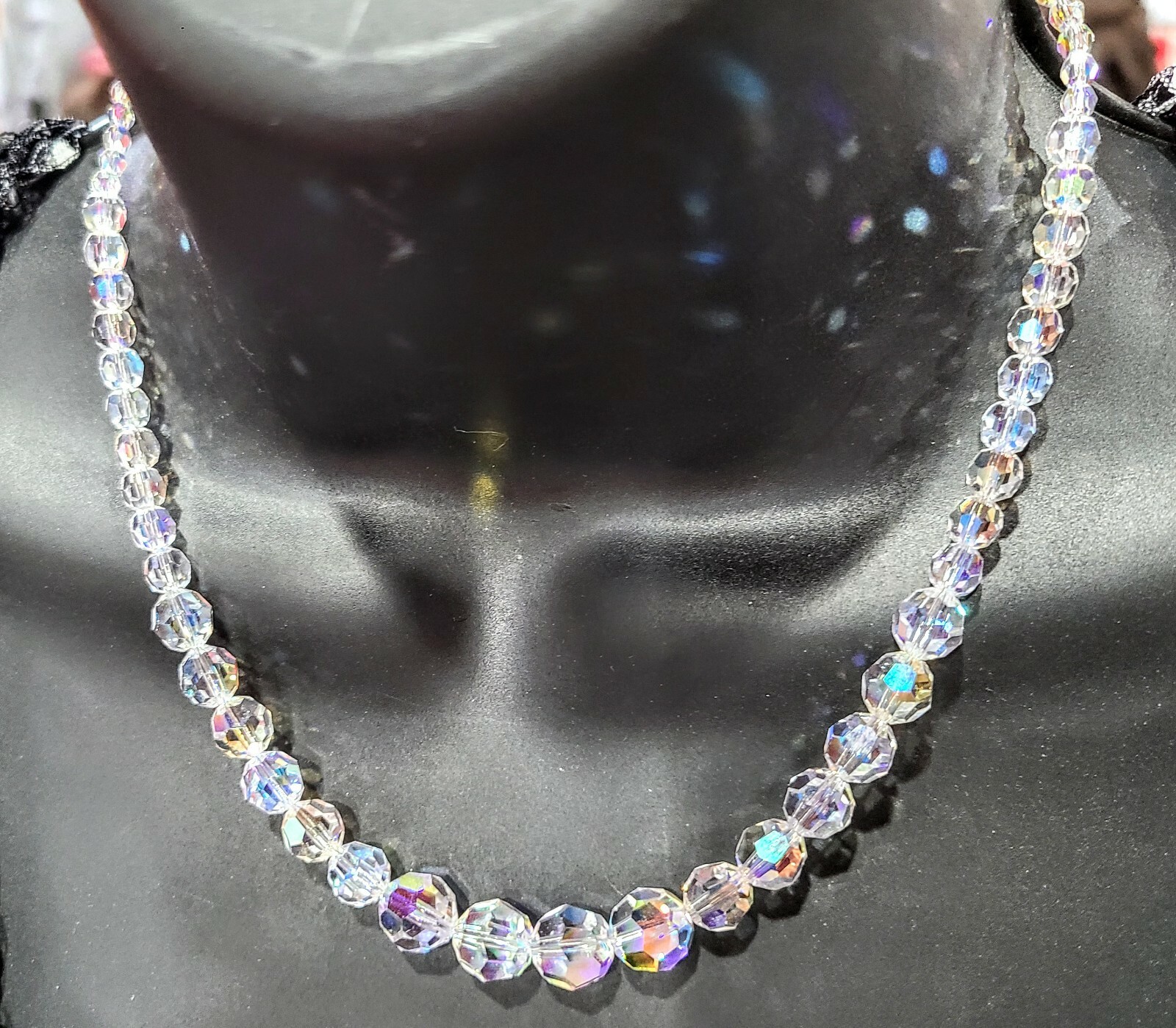 Handmade Swarovski crystal 17 inches necklace sterling silver clasp