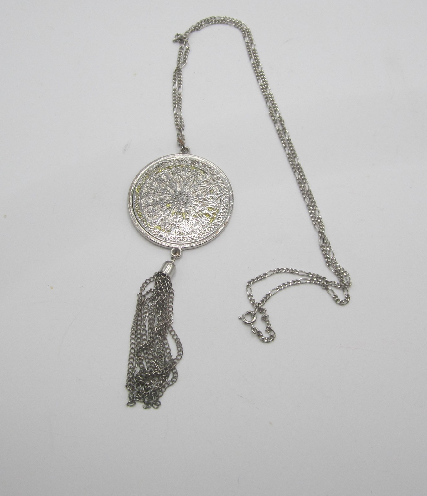 Filigree, Lace-Like Pattern Pendant/Necklace 28”