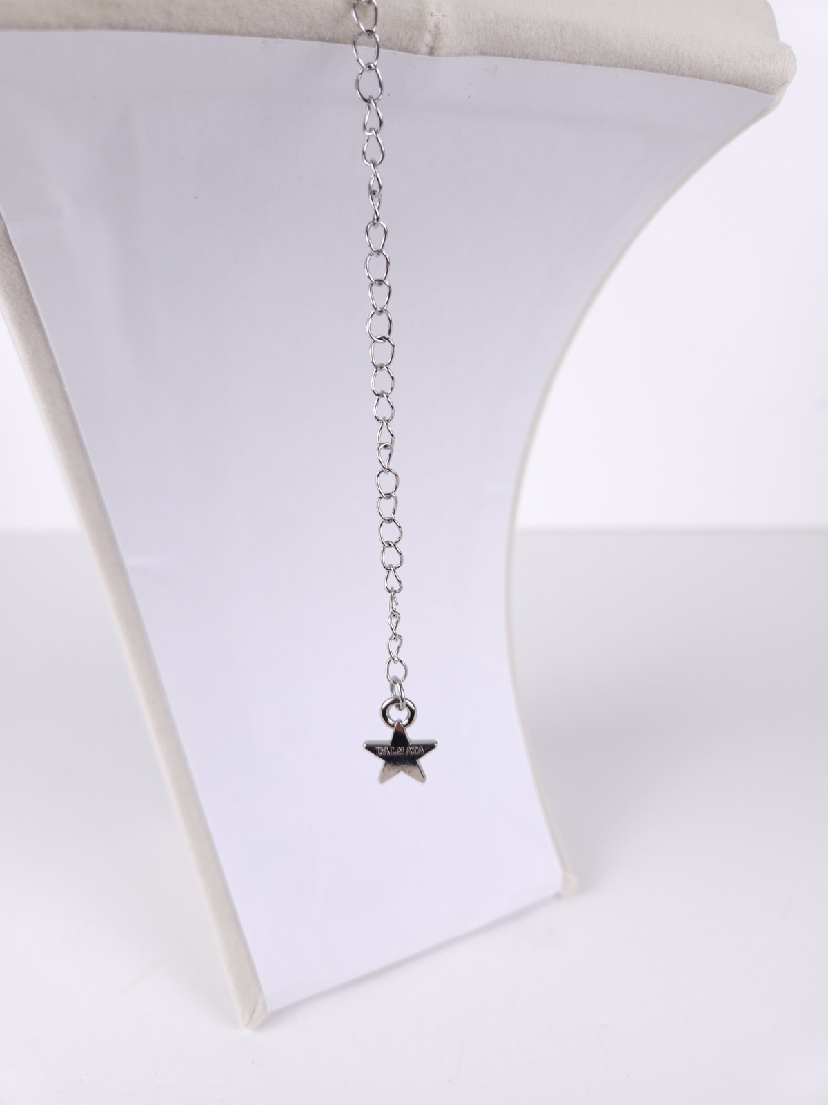 Dalmata Silvertone Chain Necklace with Cowboy Hat Skull Drop Pendant
