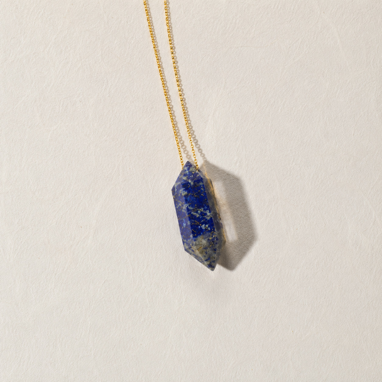 Natural Lapis Lazuli Geometric Crystal Point Necklace | Wisdom & Truth
