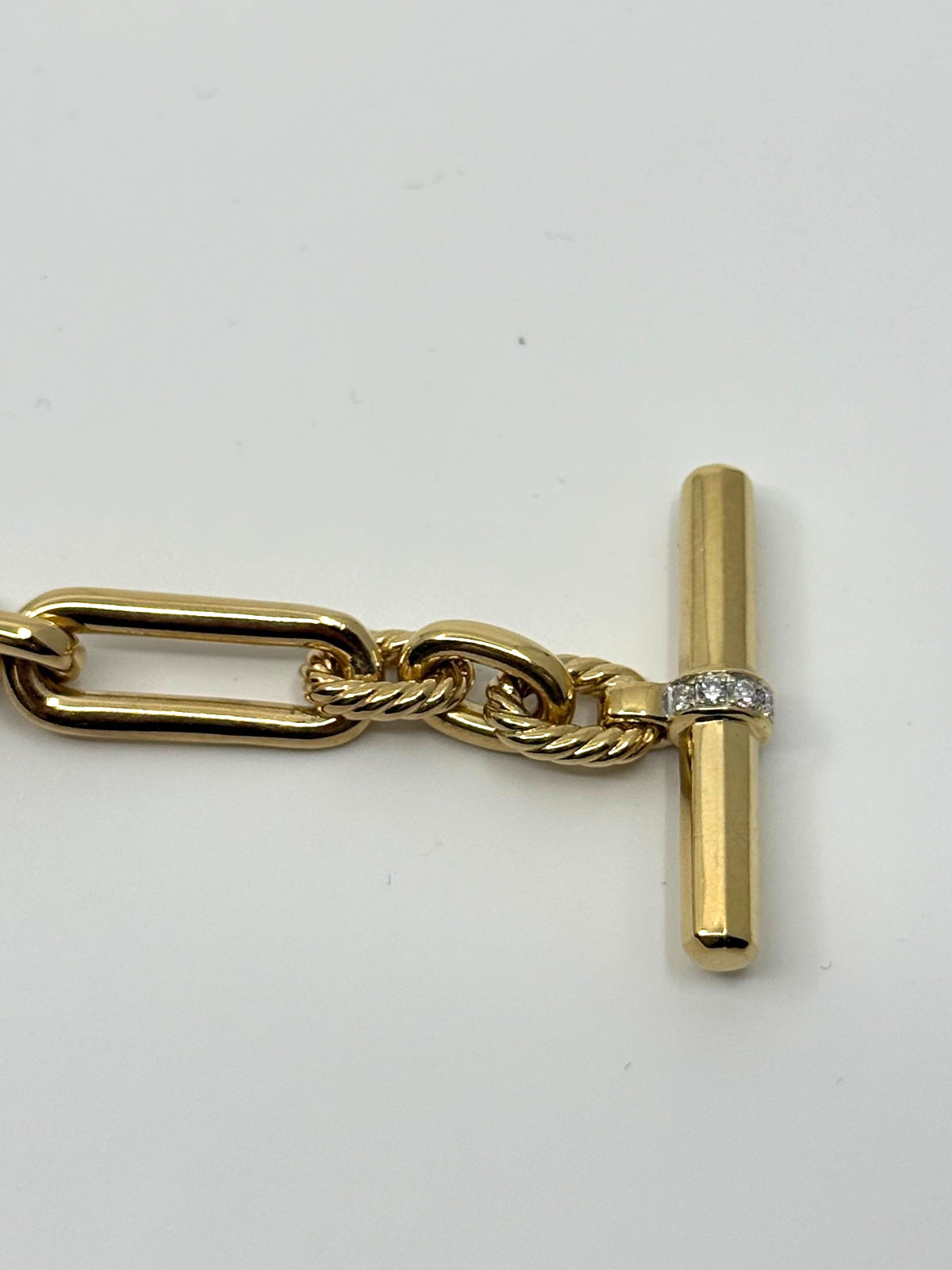 David Yurman Women’s Lexington Chain Bracelet in 18K Yellow Gold with Diamonds