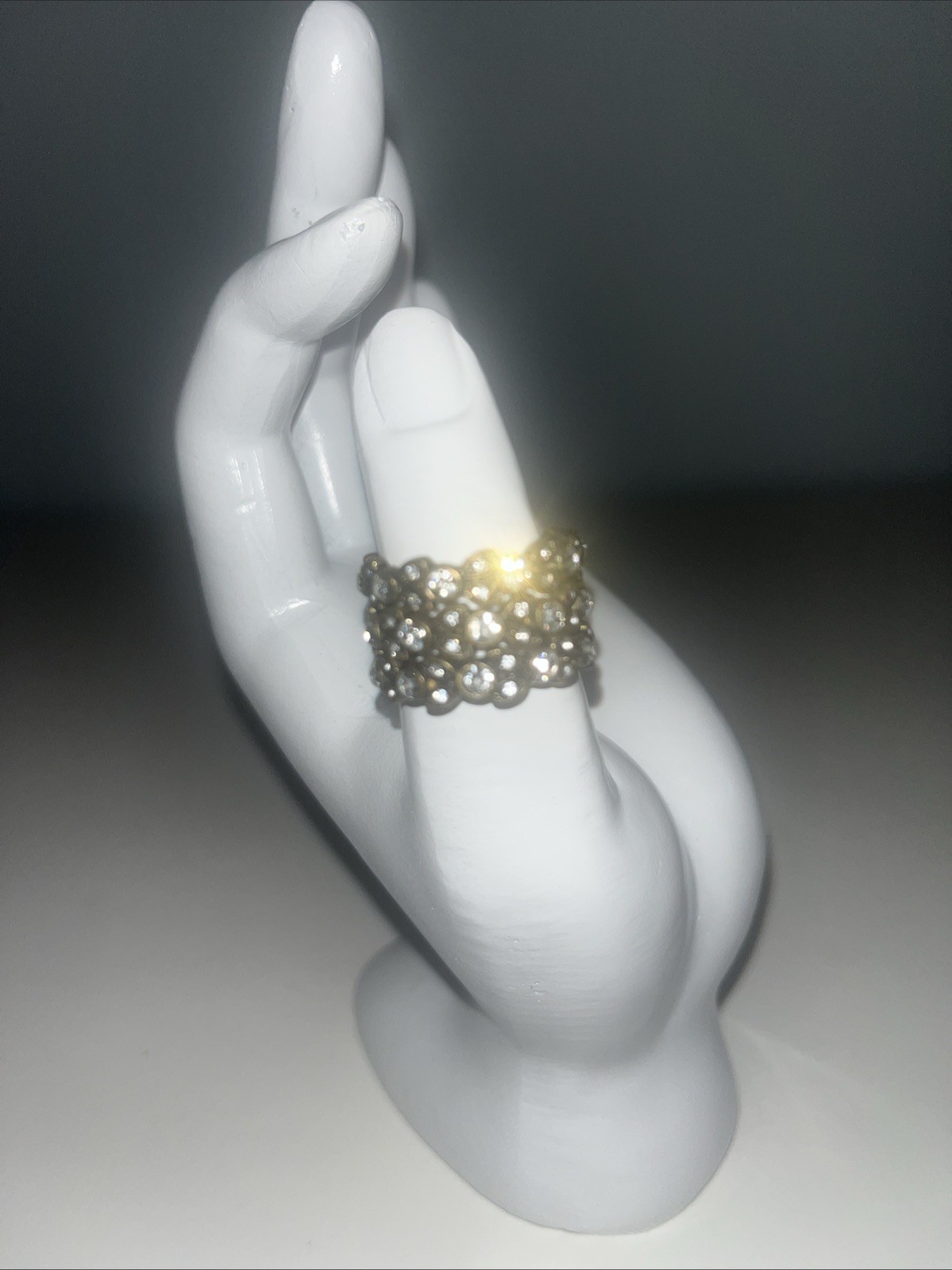 Set Of 3 Band Brass Crystal Rings Size 9 Universal Vault Collection NIB
