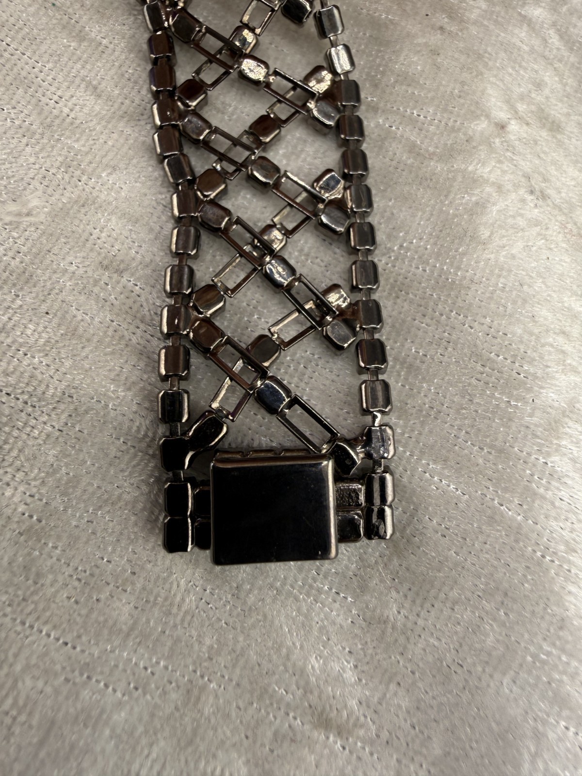 Rhinestone Bracelet Black Tone 7.5″