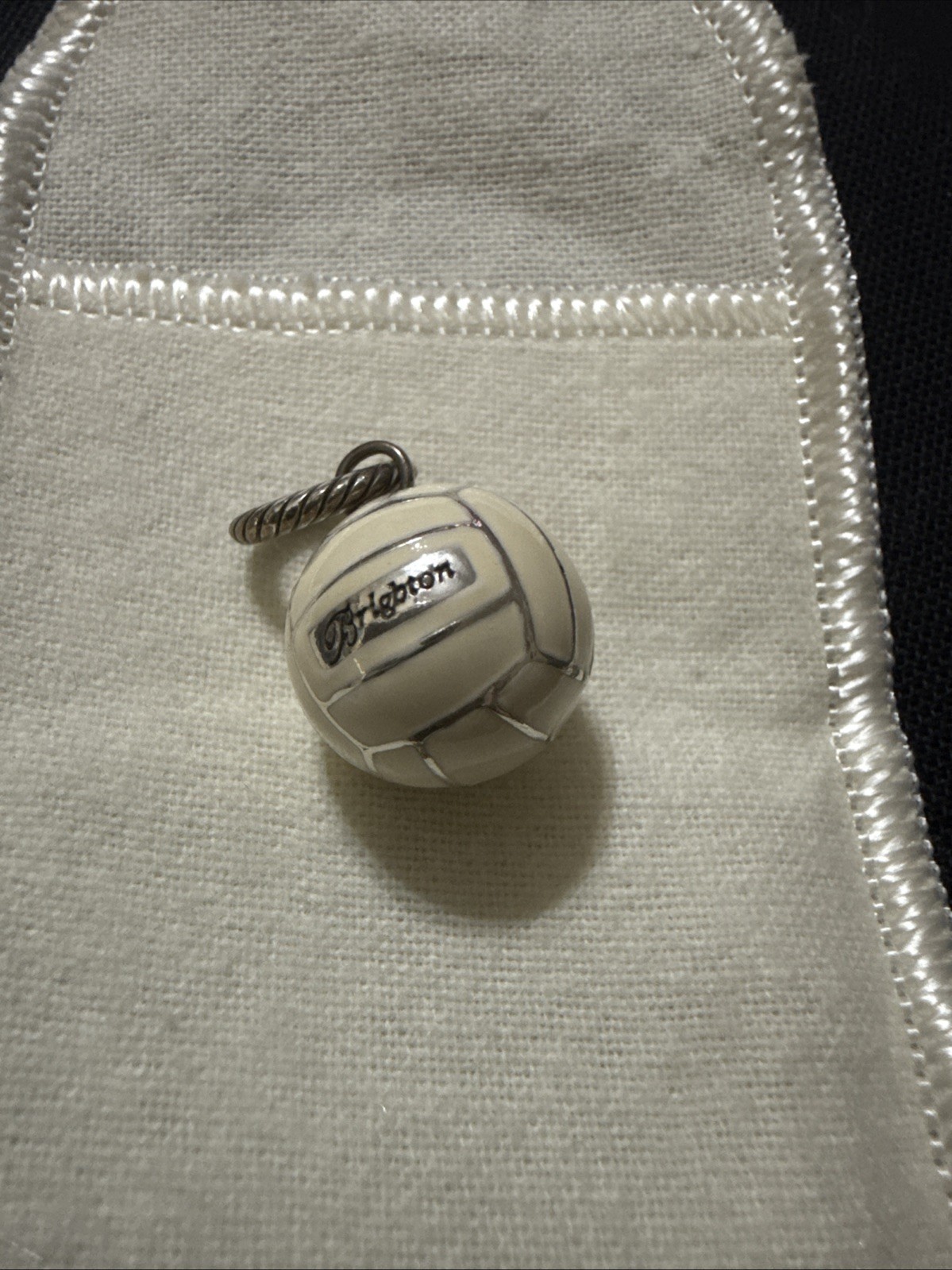 Brighton Volleyball Red Heart Enamel Sports Love Charm Pendant
