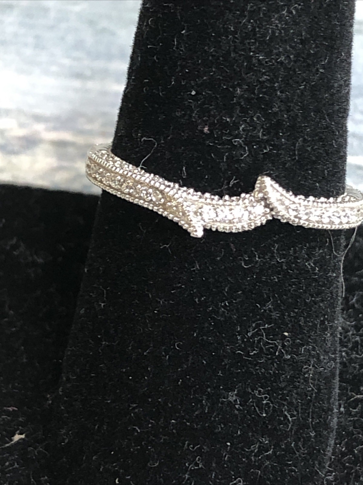 CZ 925 Sterling Silver Double Ring Wedding set size 8 NWOT no Box