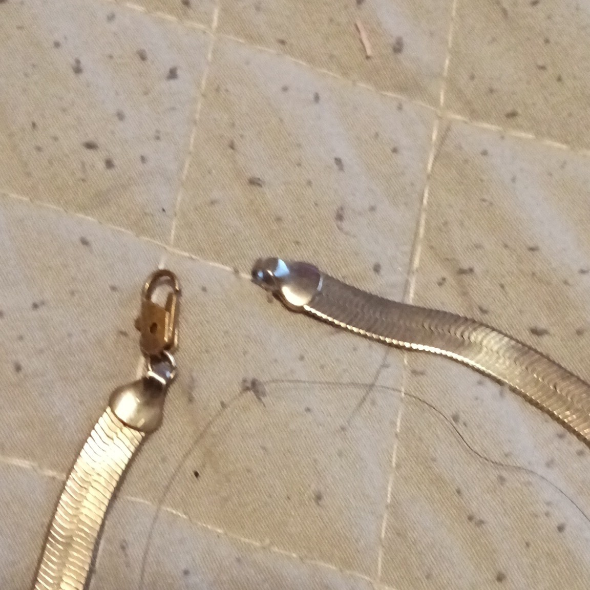 Silver Herringbone Chain Necklace with Lobster Clasp No Stone