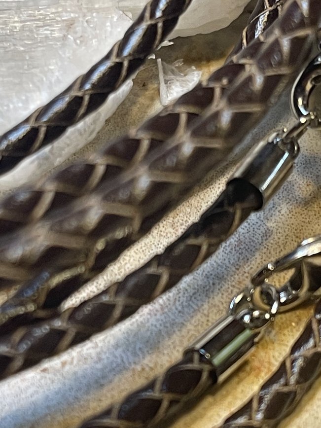 Braided Leather for Necklace Making wth Lobster Clasps Black or Brown 3 mm. 3pcs
