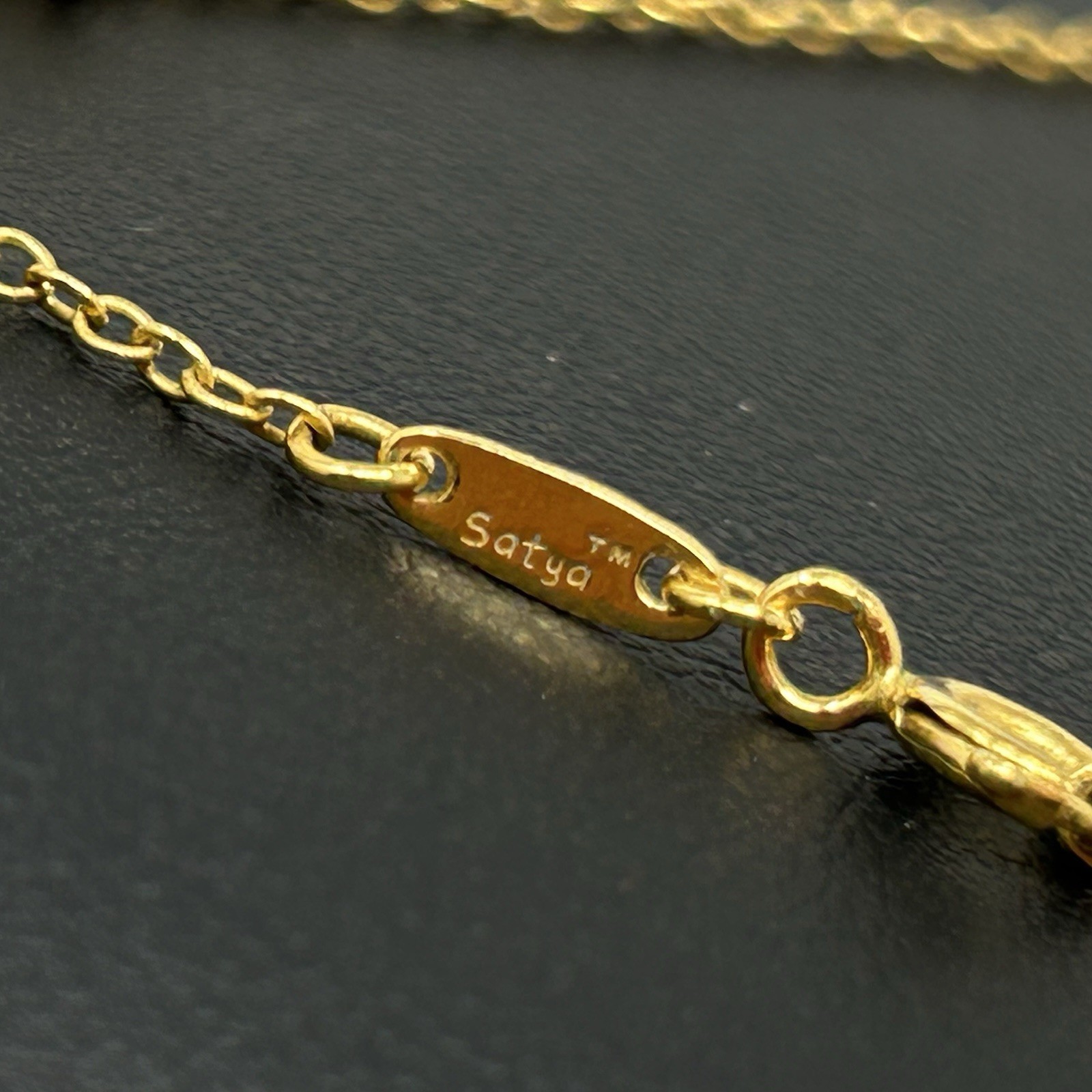 SATYA Aries Zodiac Necklace Constellation 18k Gold Overlay Delicate Chain 18″