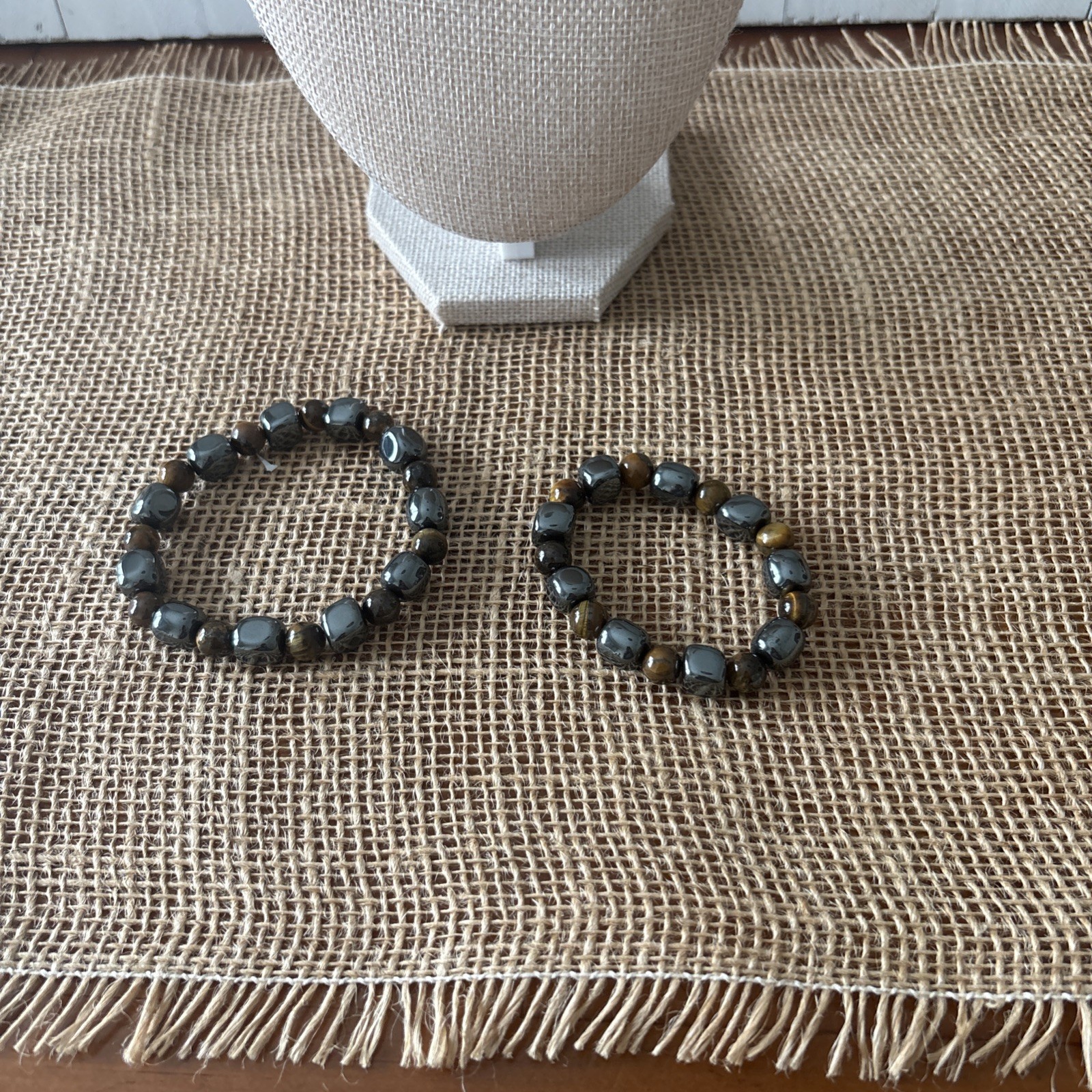 Hematite And Tiger Eye Bracelet