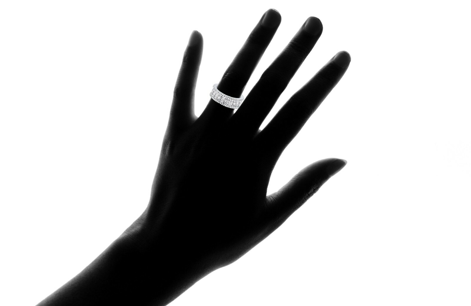 Sterling Silver 925 Plated Women’s CZ Princess Cut Eternity Wedding Band Ring
