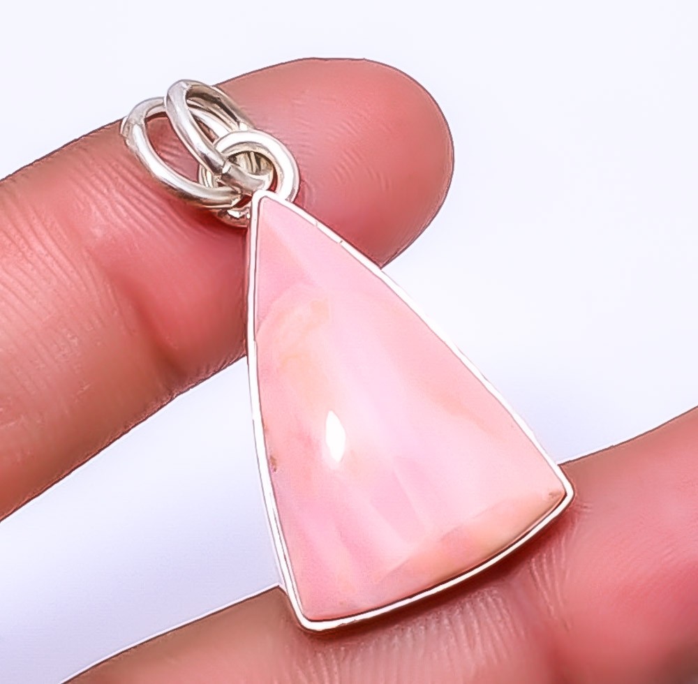 Pink Opal – Australia Gemstone 925 Sterling Silver Pendant 1.56″ T93