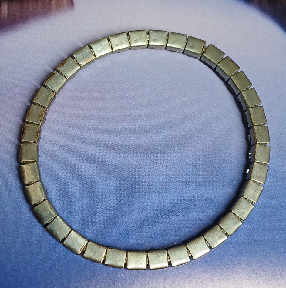 Silver Tone Round Clear Rhinetone Stretch Bracelet