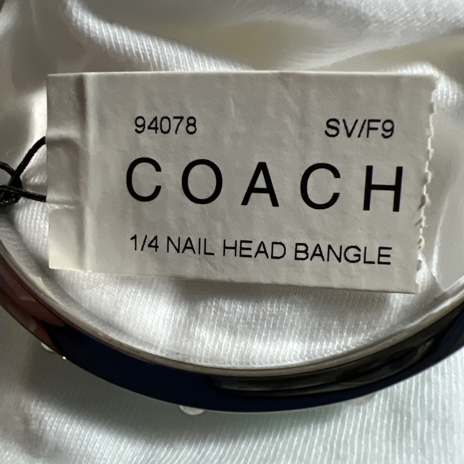 Coach bracelet bangle accessories W0.7cm x L19.5cm stud Silver x Green Ladies