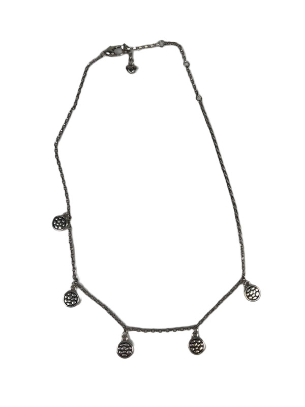 Brighton Women’s Silver Plated Coin Charm Adjustable 9in Neckace
