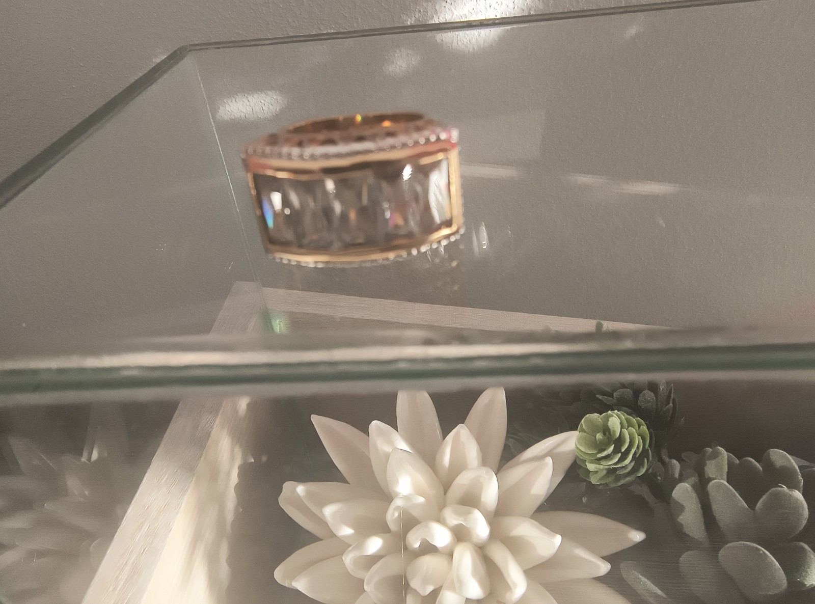 Heavyweight 18KGP Architectural Statement Ring Free Ship