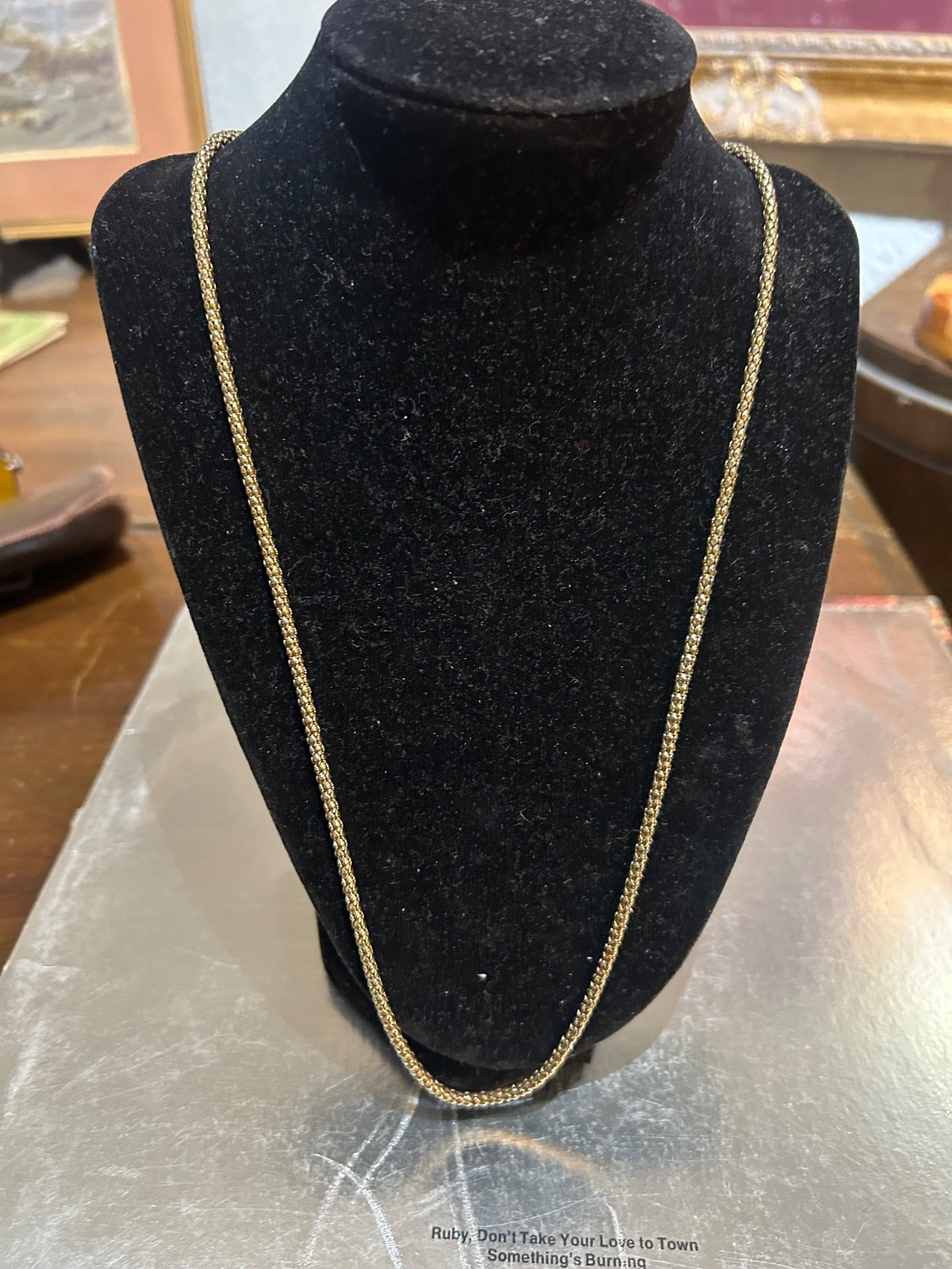 Stainless Steel Omega Chain Necklace 4.5 Long Gold color 3mm