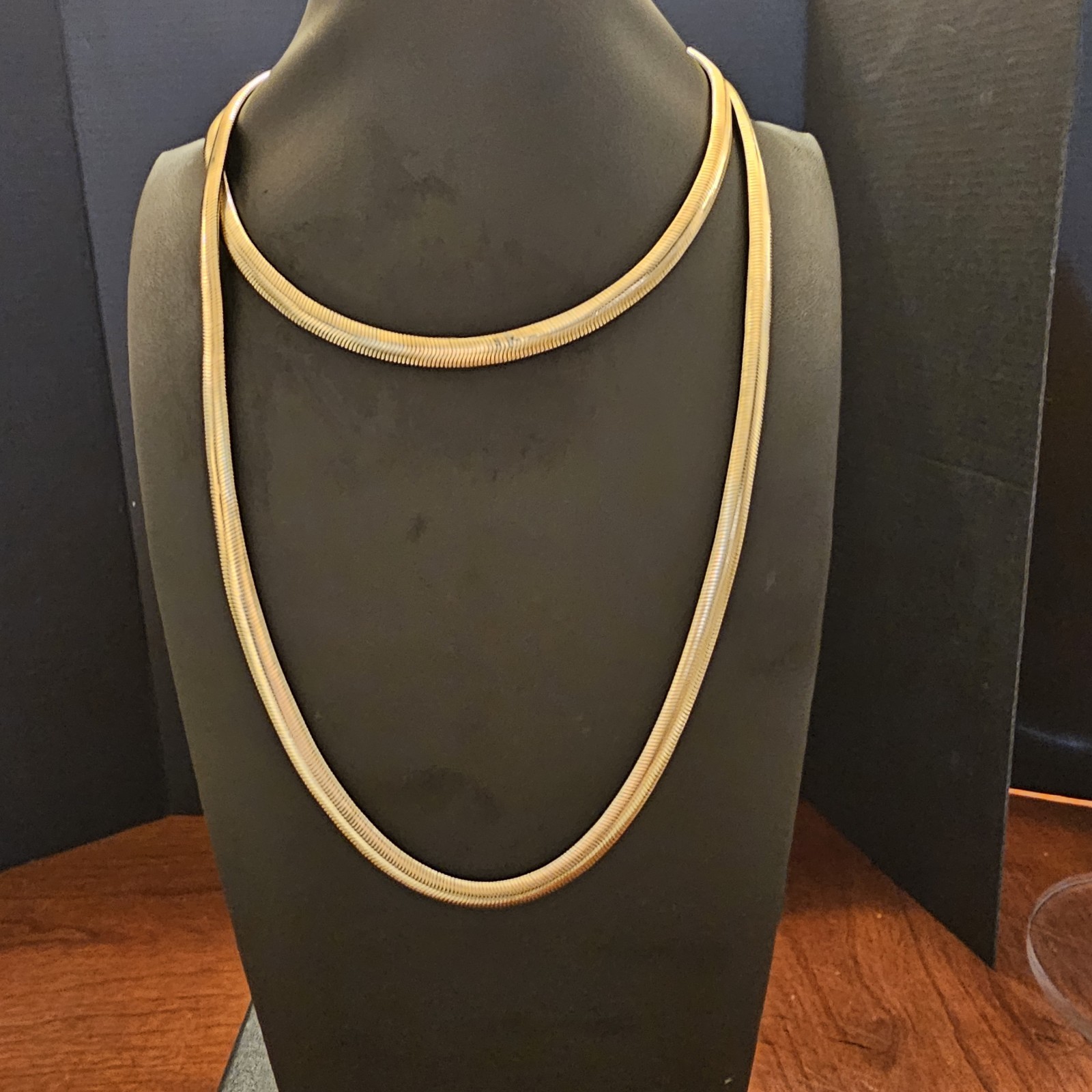 5 MM wide Tubogas Gold Over Bronze 30 inch Necklace or Bracelet