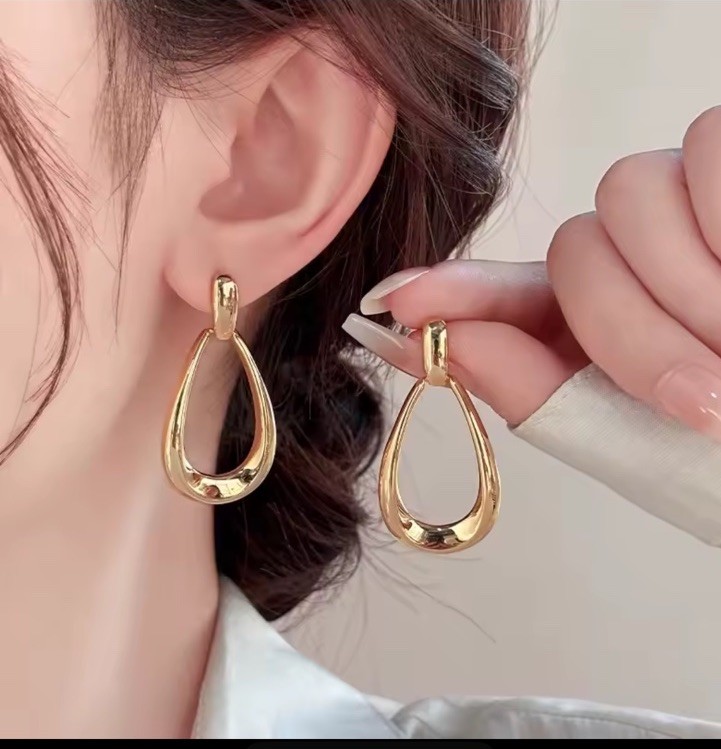 fashion stainless steel droplet earrings for women vintage exaggerated geometric