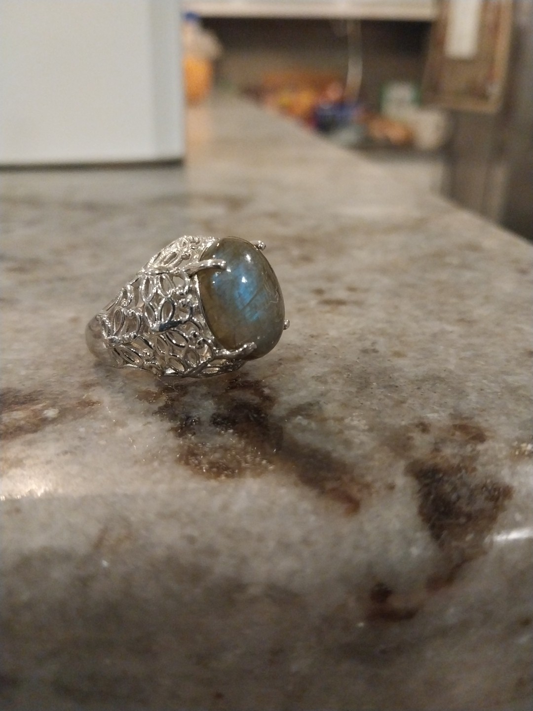 Karis Malagasy Labradorite Butterfly Ring in Platinum Bond (Size 6.0) 10.50 ctw